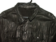 Men’s All Saints LORRIMER LEATHER SHIRT jacket overshirt XL (ref69)