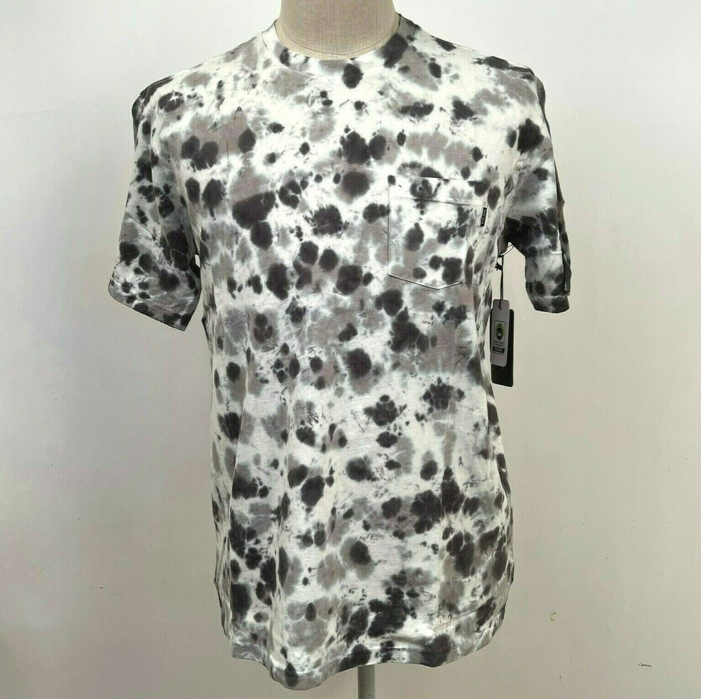 Dark Seas Knit Pocket T-Shirt Shea Black/Grey/White Tie Dye Size S NWT