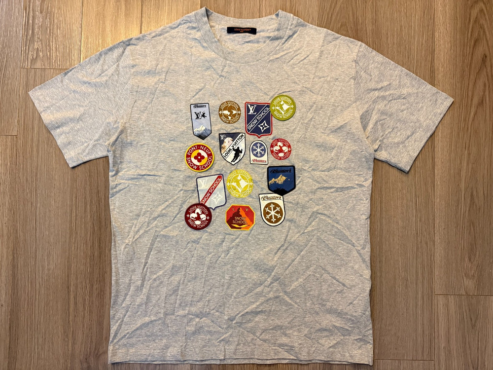 Louis Vuitton Signature Patches Tee Shirt gray melange sz L