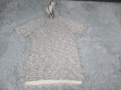 Forever 21 Shirt Mens Small Gray Short Sleeve Hooded Knit Casual Tee Pullover