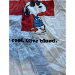 American Red Cross Snoopy Joe Cool Be Cool Give Blood T-Shirt White Large 2023