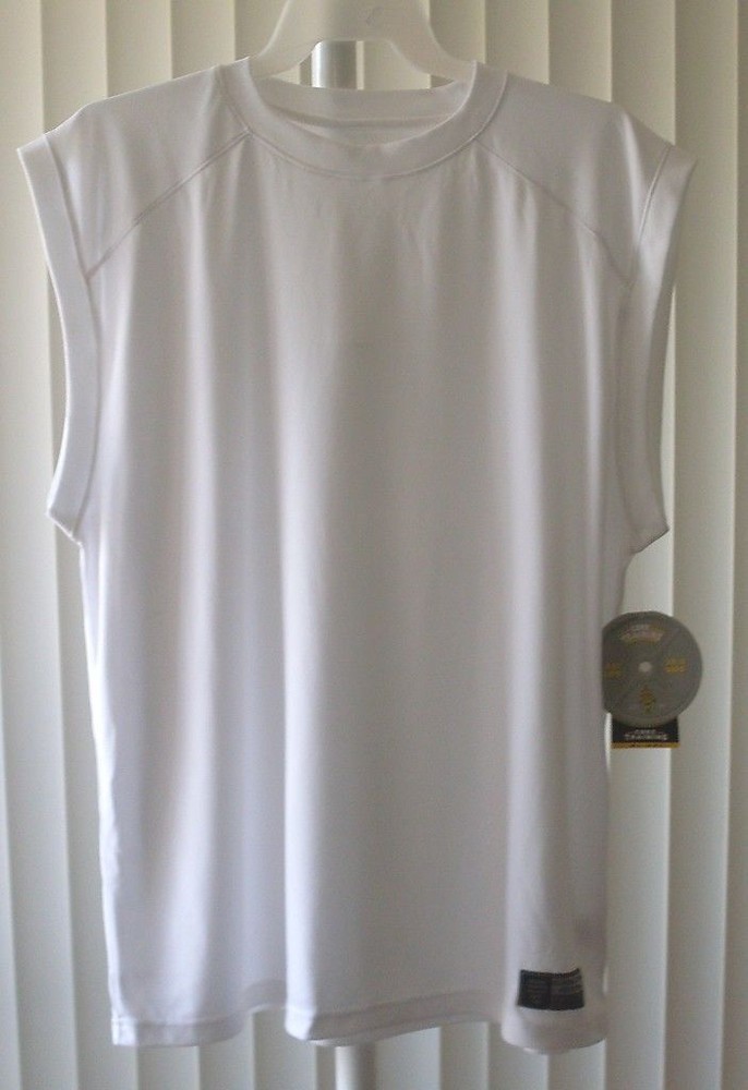 Gold’s Gym Sleeveless Shirt Muscle Shirt White Bi-Dri Medium