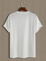 Men Retro Cassette Print T-Shirt – Casual Crew Neck, Slight Stretch, Summer Top♢