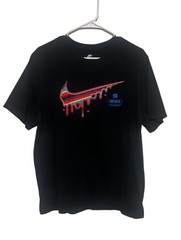 The Nike Tee Heatwave Drip T-shirt Men’s Large Black Multi Swoosh HBR Just Do It