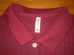 NITAGUT Mens BURGUNDY WINE Casual Short Sleeve Collared Ribbed Knit POLO Shirt S