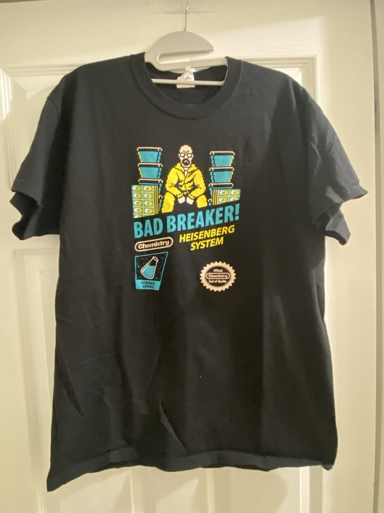 Vintage BREAKING BAD Heisenberg Bad Breaker VIDEO GAME T-Shirt Size L Black