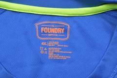 The Foundry Supply Co Men’s Size 4XL Blue Performance Tee Short Sleeve Raglan
