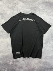 Vintage Ed Hardy By Christian Audigier Cross T-Shirt Rhinestones Y2K Black Hype