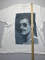 Freddie Mercury Shirt Mens XL White Portrait Photo Graphic Tee Rock Band Music