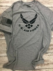 Air-Force T Shirt with Flag on Shoulder s m l xl 2xl 3xl 4xl 5XL 112