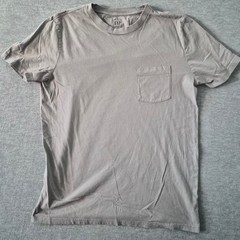 GAP Mens Standard T Shirt Medium Taupe Grey 100% Organic Cotton Pocket Tee