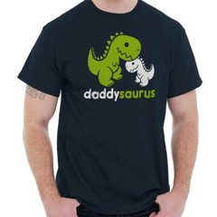 Daddysaurus Dinosaur Husband Father Dad Gift Mens Casual Crewneck T Shirts Tees