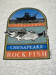 Vintage 1990 Chesapeake Fishing T Shirt Mens XL 48 Chest Bass Single Stitch USA