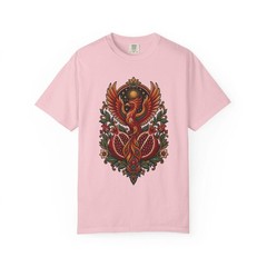 Embroidered Pomegranate Phoenix T-Shirt Graphic