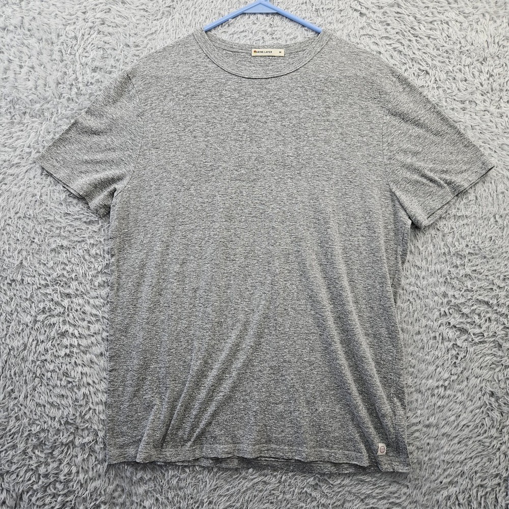 MARINE LAYER USA T Shirt Men Medium (fits like Large) Gray Made in USA Modal