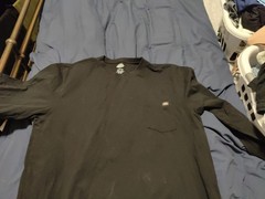 Dickies Front Pocket Work T-shirt Black Size Men’s Large Long Sleeve 100% Cotton