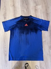 Adidas Climalite Mens Size Medium Ultimate Tee Crew-Neck Black And Blue T-shirt