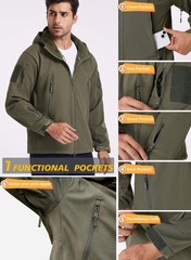 ReFire Gear Men’s Tactical Softshell Fleece Hooded Outdoor Jacket