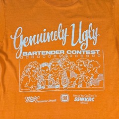 Genuinely Ugly Bartender Contest T-Shirt Adult Small Miller 55WKRC Vintage 80s