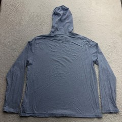 Polo Ralph Lauren Mens Hooded T-Shirt Light Blue Heather Cotton Long Sleeve L
