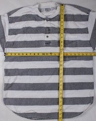 Vintage 1980s MTO International Faded Striped Button Pocket T-Shirt Size L/XL