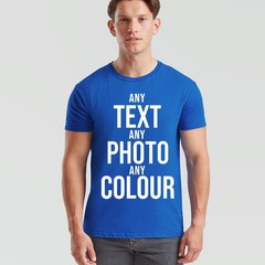 Personalised Print Unisex T Shirt Customise Text Or Photo In Any Colour