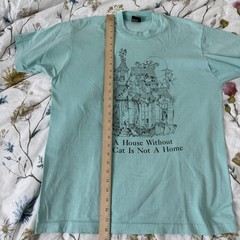 Vintage 80s 1986 Cat Lover T Shirt Blue House Without Cats Not A Home Size XL