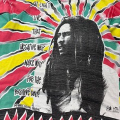 Vintage Bob Marley AOP Positive Vibration Shirt XL Stussy Made In Usa Tie Dye