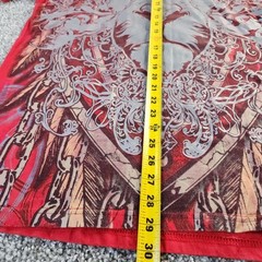 Huge SILVER LION King of The Jungle Majestic Smokey Print SS T Shirt Mens XL Red