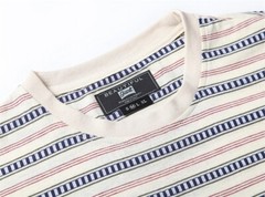 Beautiful Giant Men’s Fashion Striped Pocket T-shirt Crewneck Regular CREAM/BLUE