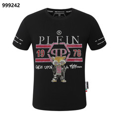 PHILIPP PLEIN T-shirt Round Neck SS PP Glass Black/White Size Medium