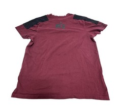 Rock Revival XL Burgandy Black Silver Contrast Logo Print Shoulder Panel T-Shirt