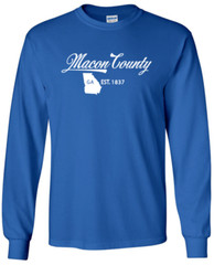 Macon County Georgia State T-Shirt Long Sleeve Graphic Tees Unisex Apparel