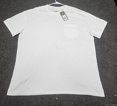 Men’s Crew Neck T Shirt XL White “Pack of 2” Pocket Relaxed Fit Goodfellow Co