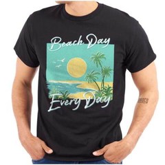 Retro Beach Day Every Day Summer Sunrise Womens or Mens Crewneck T Shirt Tee
