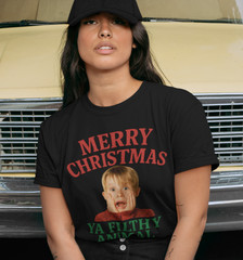 Merry Christmas Ya Filthy Animal T-SHIRT Classic 90’s Movie XMAS Eve Funny TEE