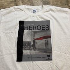 Vintage United Blood Services Marketing Promo Tee Heroes Cape Donor XL 23×29.5