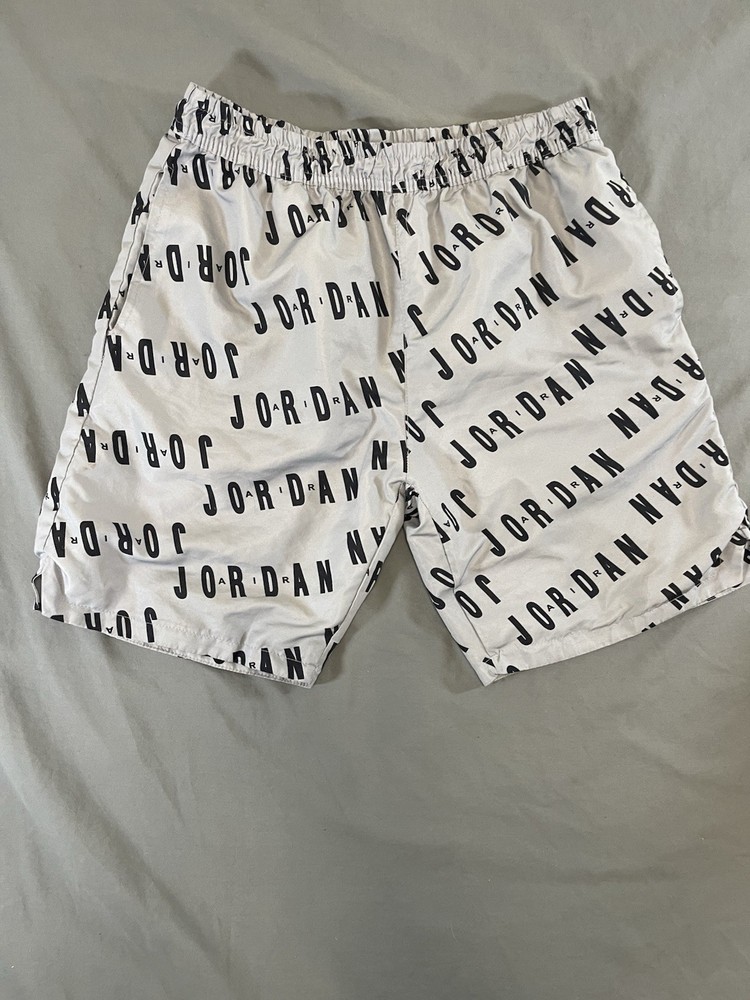 Air Jordan Nike Mens Shorts Gray Black Mesh Lined Sz LG