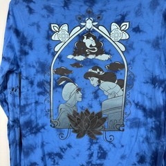 Disney Shirt Mens Medium Blue Aladdin Long Sleeve Tie Dye Our Universe Cotton
