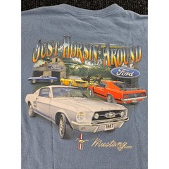 Ford Mustang Just Horsin Around Graphic T-Shirt Mens XL Blue Delta Pro Weight