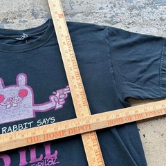 2000s Gorillaz Pink Rabbit Says Shoot To ill pink cartoon rabbit gun band tee