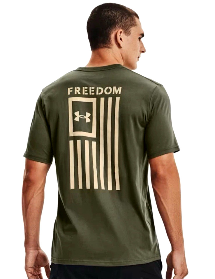 Under Armour 1370810 UA Mens Freedom Flag Marine OD Green/Desert Sand Shirt XXL