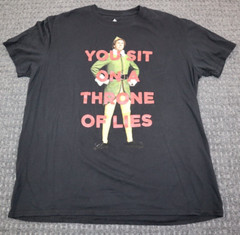 elf New Line Ripple Junction T Shirt Adult Size XL “You Sit on a Throne of Lies”