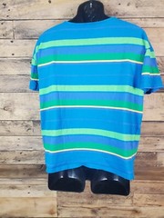Limited Tshirt Men Blue Green Yellow Purple Striped Large Chest 48″ Length 25.5″