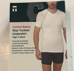 Tommy John Cotton Basics Stay-Tucked Undershirt 2-Pack White Size XL NWT
