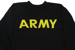 US Military Men’s APFU Long Sleeve Shirt Army Black and Gold PT Fitness Shirt