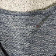 John Varvatos Shirt Mens XL Gray Henley Cotton Acrylic Blend Casual Preppy