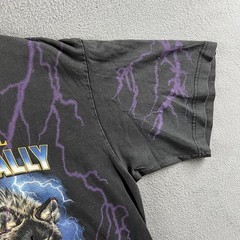 Vintage Sturgis Shirt Mens Large Black Purple Lightning Wolf Biker Rally AOP