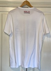 Polo Ralph Lauren T shirt Men L White Offshore Sailing Team American Flag Preppy