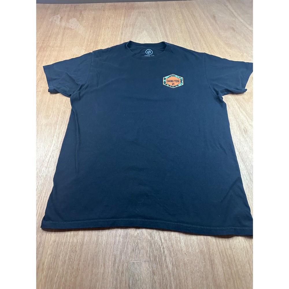 Hang Ten Black Logo T Shirt Mens XL Surf Skate Casual Graphic Tee